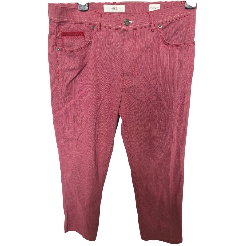 BRAX Feel Good Cooper Fancy Regular Fit Red Pants Mens‎ 36x34